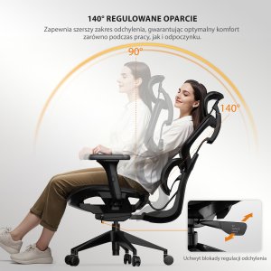 Krzesło biurowe SENSE7 NOBU black + kabel usb 7