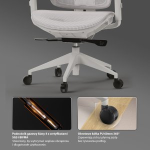 Krzesło biurowe SENSE7 NOBU light gray + kabel usb 10