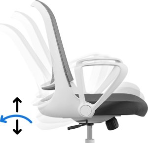 Krzesło biurowe SENSE7 Sopty Biało-szare + kabel usb 11