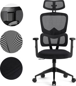 Krzesło biurowe SENSE7 Veno Czarne + kabel usb 6