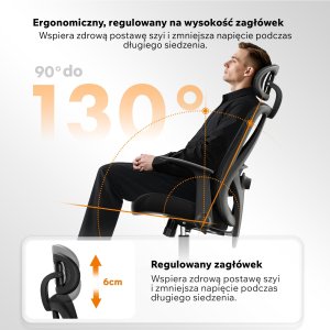 Krzesło biurowe SENSE7 Noxo Czarne + kabel usb 6