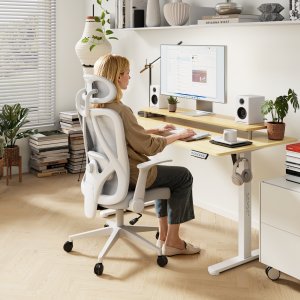 Krzesło biurowe SENSE7 Noxo Biało-szare + kabel usb 4