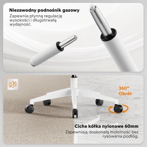 Krzesło biurowe SENSE7 Noxo Biało-szare + kabel usb 9