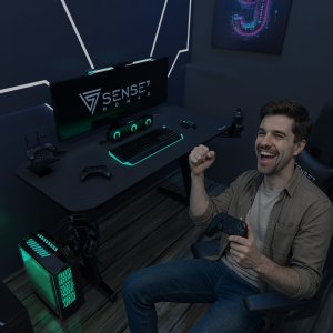 Biurko SENSE7 gamingowe Nomad Basic 140x60 cm + kabel usb 20