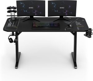 Biurko SENSE7 Nomad Cybernetic Czarne 140 cmx60 cm + kabel usb 6