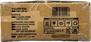 Biurko SENSE7 Nomad Basic Czarne 120 cmx60 cm 120x60 cm + kabel usb 16