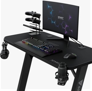 Biurko SENSE7 gamingowe Nomad Classic Czarne 120x60 cm + kabel usb 12