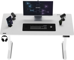 Biurko SENSE7 Nojo Białe 140 cmx70 cm White + kabel usb 10