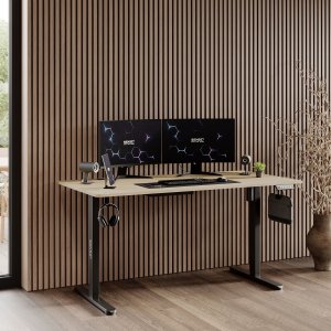 Biurko SENSE7 Nojo Sosna 140 cmx70 cm Black Pine + kabel usb 3