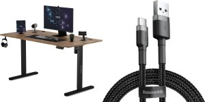 Biurko SENSE7 Nojo Wenge 140 cmx70 cm Black Oak + kabel usb 2