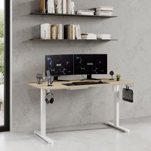 Biurko SENSE7 Nojo Sosna 140 cmx70 cm White Pine + kabel usb 3