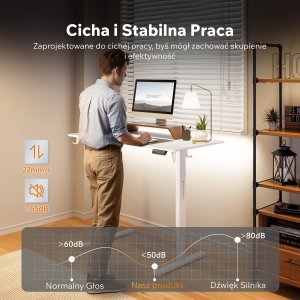 Biurko SENSE7 NOJO LIGHT Białe 120 cmx60 cm + kabel usb 8