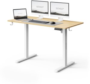 Biurko SENSE7 NOJO LIGHT Jasnobrązowo-Białe 120 cmx60 cm + kabel usb 2