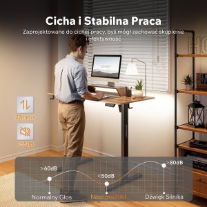 Biurko SENSE7 NOJO LIGHT Ciemnobrązowe 120 cmx60 cm + kabel usb 10