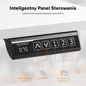 Biurko SENSE7 NOJO LIGHT Białe 140 cmx70 cm + kabel usb 5