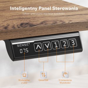 Biurko SENSE7 NOJO LIGHT Ciemnobrązowe 140 cmx70 cm + kabel usb 6