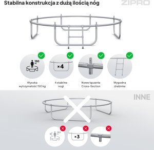 Trampolina ogrodowa Zipro Jump Pro z siatką wewnętrzną 8FT 252cm + Mata Celnościowa 7