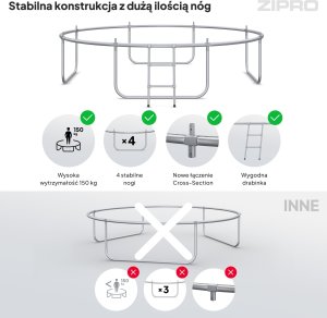 Trampolina ogrodowa Zipro Jump Pro z siatką wewnętrzną 10FT 312cm + Mata Celnościowa 7