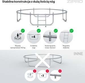 Trampolina ogrodowa Zipro Jump Pro z siatką zewnętrzną 8FT 252cm + Mata Celnościowa 7