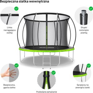 Trampolina ogrodowa Zipro Jump Pro Premium z siatką wewnętrzną 10FT 312cm + Mata Celnościowa 6