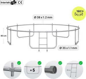 Trampolina ogrodowa Zipro Jump Pro Premium z siatką wewnętrzną 12FT 374cm + Mata Celnościowa 4