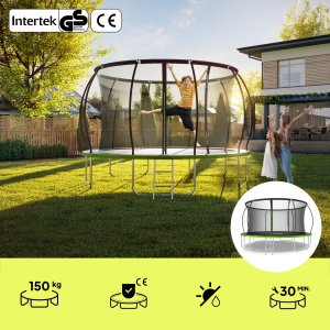 Trampolina ogrodowa Zipro Jump Pro Premium z siatką wewnętrzną 14FT 435cm + Mata Celnościowa 3