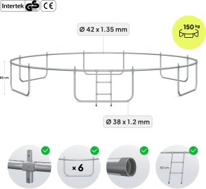 Trampolina ogrodowa Zipro Jump Pro Premium z siatką wewnętrzną 16FT 496cm + Mata Celnościowa 7