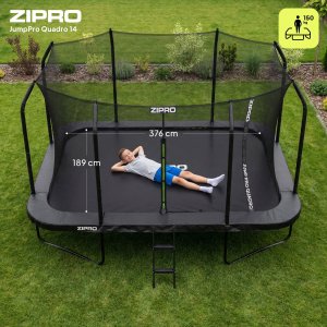 Trampolina ogrodowa Zipro Jump Pro Quadro z siatką wewnętrzną 427 x 244 cm + Mata Celnościowa 6