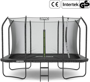 Trampolina ogrodowa Zipro Jump Pro Quadro z siatką wewnętrzną 366 x 244 cm + Mata Celnościowa 2