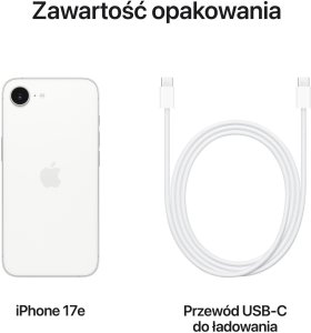 Smartfon Apple iPhone 17e 5G 8/256GB Biały  (MHRW4) + FlexibleGlass 9