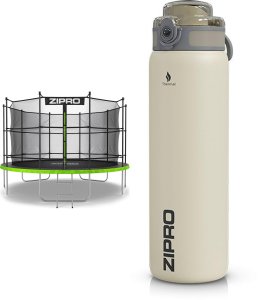 Trampolina ogrodowa Zipro Jump Pro z siatką wewnętrzną 12FT 374cm + Butelka Termiczna 2