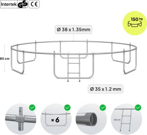 Trampolina ogrodowa Zipro Jump Pro z siatką wewnętrzną 14FT 435cm + Butelka Termiczna 7