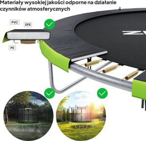 Trampolina ogrodowa Zipro Jump Pro z siatką wewnętrzną 16FT 496cm + Butelka Termiczna 9