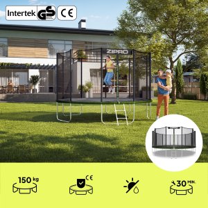 Trampolina ogrodowa Zipro Jump Pro z siatką zewnętrzną 16FT 496cm + Butelka Termiczna 3