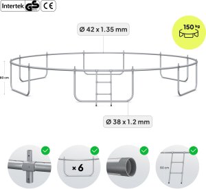 Trampolina ogrodowa Zipro Jump Pro z siatką zewnętrzną 16FT 496cm + Butelka Termiczna 4
