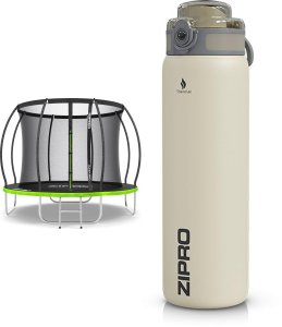 Trampolina ogrodowa Zipro Jump Pro Premium z siatką wewnętrzną 8FT 252cm + Butelka Termiczna 2