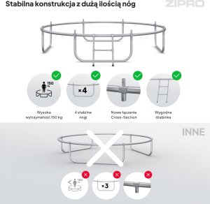 Trampolina ogrodowa Zipro Jump Pro Premium z siatką wewnętrzną 8FT 252cm + Butelka Termiczna 7