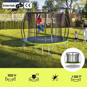 Trampolina ogrodowa Zipro Jump Pro Premium z siatką wewnętrzną 10FT 312cm + Butelka Termiczna 3
