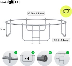 Trampolina ogrodowa Zipro Jump Pro Premium z siatką wewnętrzną 10FT 312cm + Butelka Termiczna 8