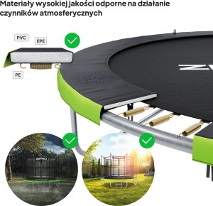 Trampolina ogrodowa Zipro Jump Pro Premium z siatką wewnętrzną 10FT 312cm + Butelka Termiczna 9