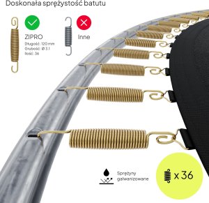 Trampolina ogrodowa Zipro Jump Pro z siatką wewnętrzną 6FT 183cm + Butelka Termiczna 7