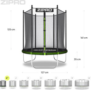 Trampolina ogrodowa Zipro Jump Pro OUT z siatką zewnętrzną 4FT 127cm + Butelka Termiczna 9
