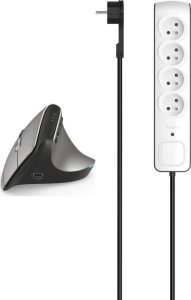 Mysz Hama EMW-700 + Listwa zasilająca 4 gnizda 3 m biała 2