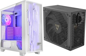 Obudowa Modecom Obudowa Modecom Perun Apex ARGB biała + Zasilacz Modecom Volcano Hex 750W Gold 2