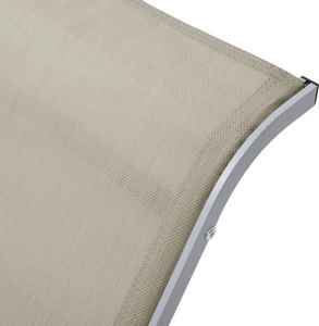 vidaXL Leżaki ze stolikiem aluminium kremowe 2 szt. 8