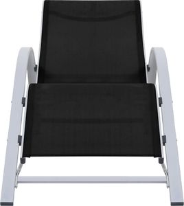 vidaXL Leżaki ze stolikiem 2 szt. aluminium, czarny 3