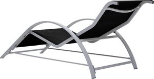 vidaXL Leżaki ze stolikiem 2 szt. aluminium, czarny 6