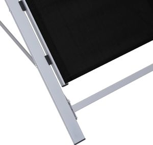 vidaXL Leżaki ze stolikiem 2 szt. aluminium, czarny 7