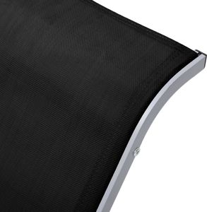 vidaXL Leżaki ze stolikiem 2 szt. aluminium, czarny 8