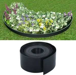 vidaXL Obrzeże ogrodowe, czarne, PE, 10 m, 20 cm 1